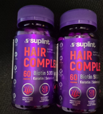2 bottles Suplint Hair Supplement 120caps of Biotin Keratin Seleium