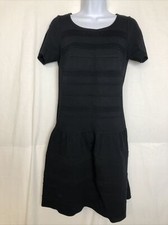 Eliza J Black Short Sleeve Drop Waist Dress Size 6