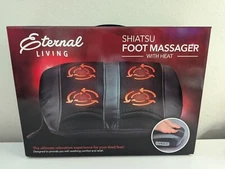 New Eternal Living Shiatsu Rotating Foot Massager-Heat Therapy #PG94171-3 Modes