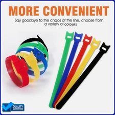 Hook and Loop Cable Ties Magic Cords Organiser Reusable Strap Tidy Grip