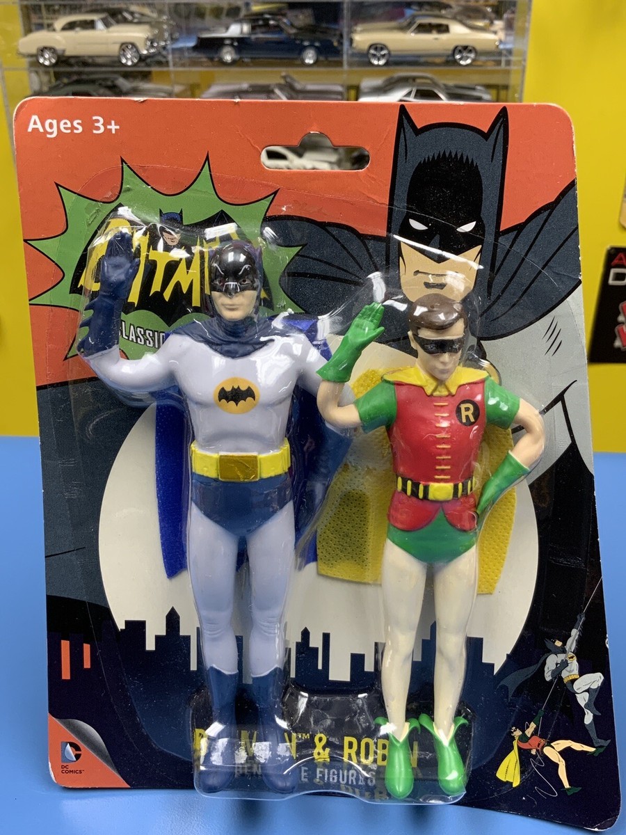 NJCROCE DC COMICS ADAM WEST BATMAN AND ROBIN BENDABLE FIGURES NEW