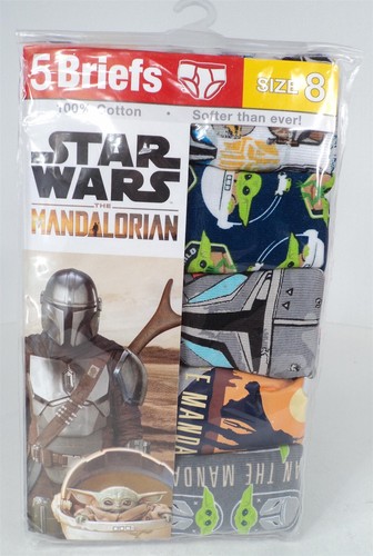 Disney Star Wars The Mandalorian Boy's Underwear Briefs - 3 Packs of 5 - Size 8 - Picture 2 of 3