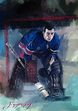 Eddie Giacomin 2020 Authentic Artist Signed Limited Edition Print Card 45 of 50