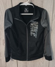NIKE BOY'S BLACK ZIP UP LONG GRAY SLEEVE JACKET SIZE S 4-5 YEARS