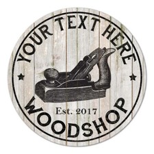 Your Name Personalized Woodshop Farmhouse Rustic 14" Wood Sign B3-00140002001