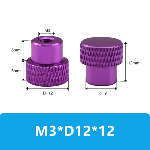 Rändelmutter M2.5 M3 M4 M5 Aluminium Blindes Loch hohe Form Rund Raendelmuttern - Picture 7 of 19