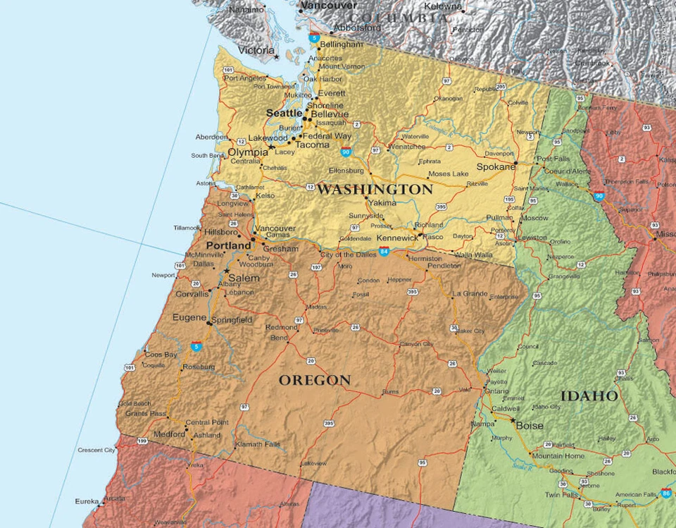 Mapa de Estados Unidos Clásico Premier EE. UU. Póster de Pared Decoración con Golfo de América Foto 4 de 4