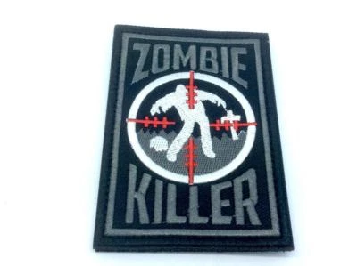 PATCH NATION Zombie Killer Gestickte Airsoft Klettverschluss-Flecken Patch