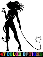 Vinyl Decal Truck Car Sticker Laptop - Sexy Naughty Devil Girl Pinup