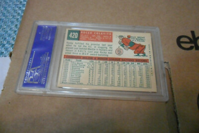 VINTAGE 1959 TOPPS BASEBALL PSA 7 #420 ROCCO COLAVITO, #0 0 0 126