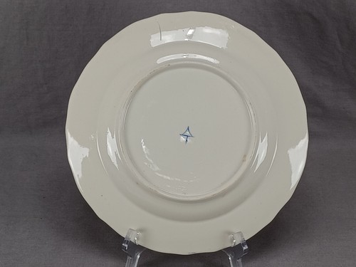 British Hand Painted Blue & Gold Floral 10 1/8 Inch Plate Circa 1790-1815 - Picture 9 of 13