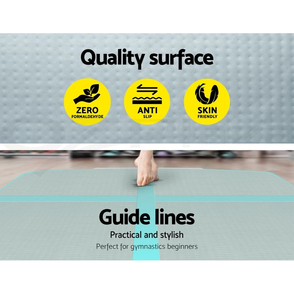 Everfit 3/4/5M Air Track Mat Gymnastics Tumbling Exercise Inflatable Pump 10CM - image 3 of 4