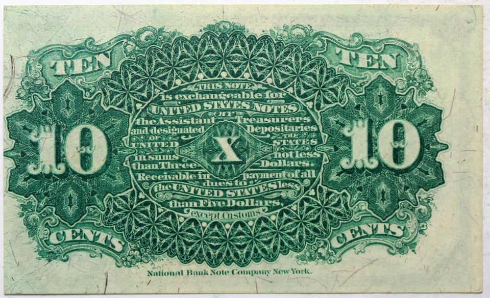 Fractional Currency 10 Cents 4th Issue Alisson Spinner Note FR-1261 - Image 2 of 2
