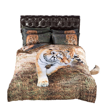 6-Piece Boho Bed-in-a-Bag Tiger Duvet Set Queen Full King Soft Comforter Cover