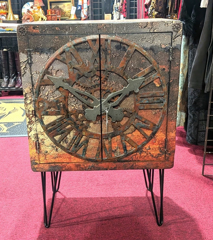 Reloj Steampunk Gabinete Vintage con Caballos en Los Lados Decoupage - 2002 Foto 2 de 4