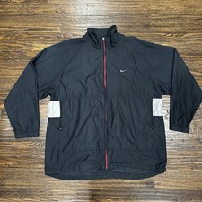 Vintage Nike Swoosh Track Jacket 2xl Black Red Lightweight Windbreaker Y2K 90s