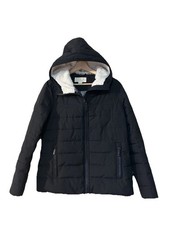 Michael Kors Women's Black Winter Hooded Sherpa Puffer Jacket Coat 148340 SZ M