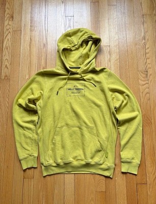 Helly Hansen Men s Hoodie Sweatshirt Medium Yellow Green Solid