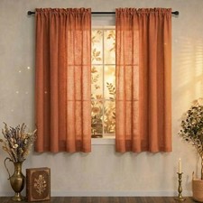 Burnt Orange Curtains for Bedroom 63 Inches Long,Fall Pumpkin Farmhouse Boho ...