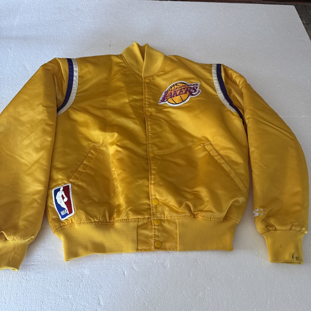 VINTAGE 80'S LOS ANGELES LAKERS SATIN STARTER JACKET L | eBay