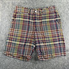 Vintage Polo Ralph Lauren Madras Plaid Shorts Men's 32x10 Bleeker Fit Preppy 90s