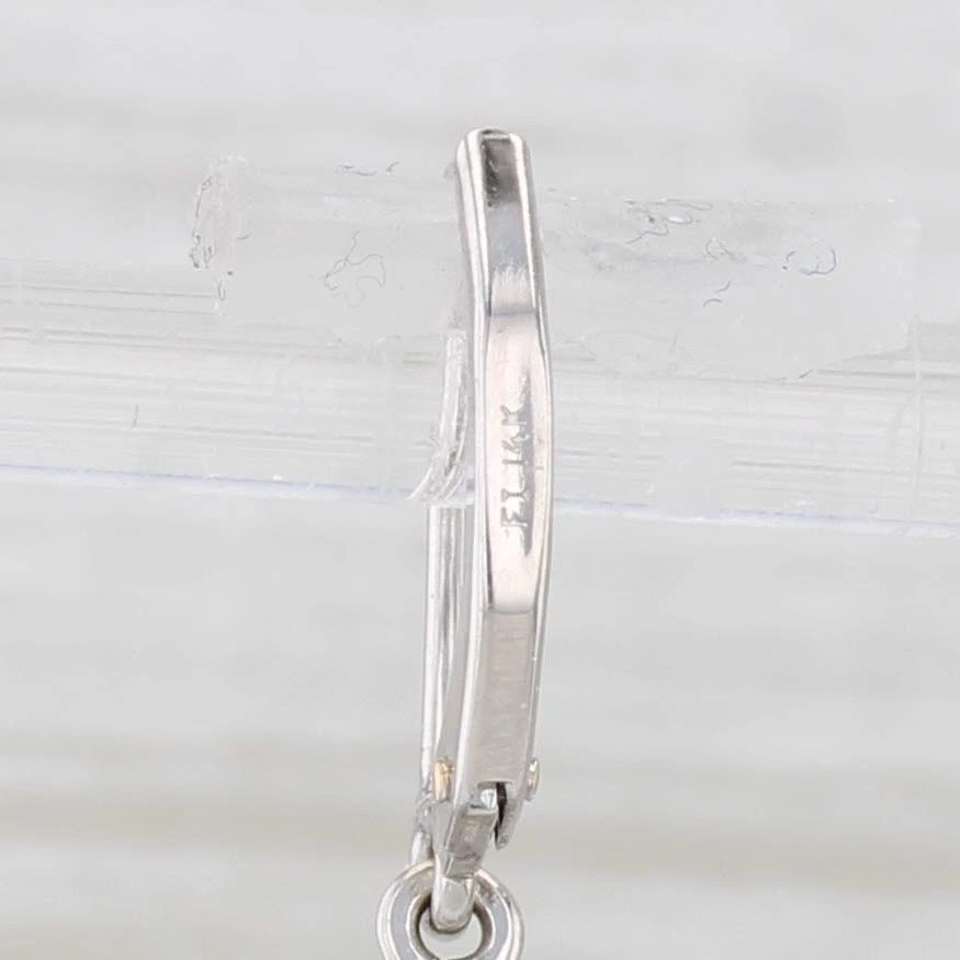 Blue Topaz Briolette Dangle Earrings 14k White Gold Chandelier Drops - Image 3 of 4