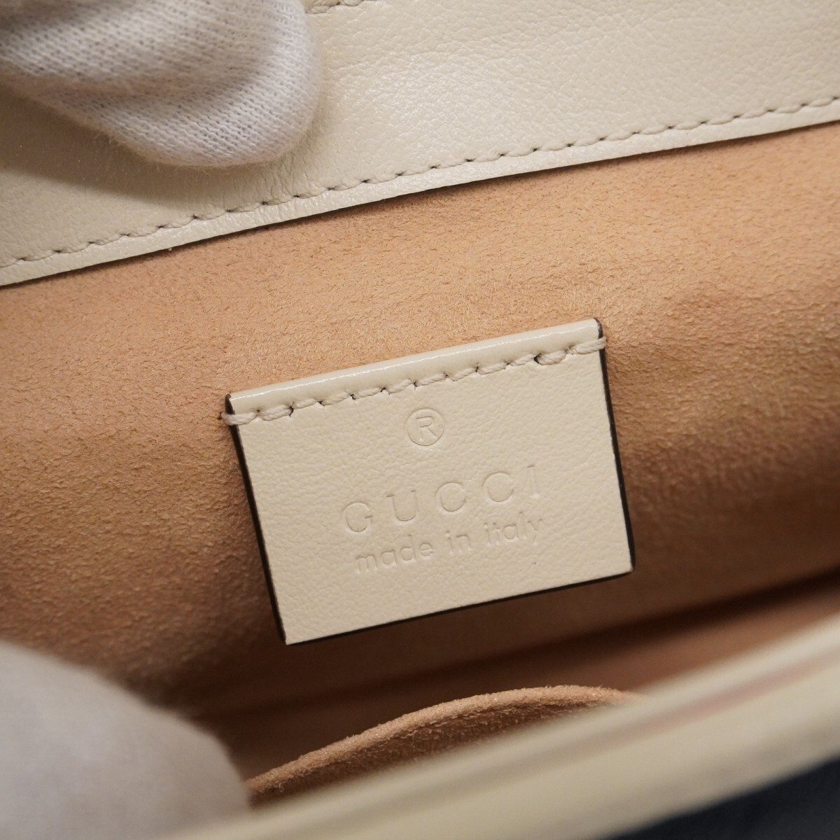 GUCCI Hand Bag GG Marmont 583571 Leather Navy White Silver Hardware 2 Way 324526 thumbnail 5