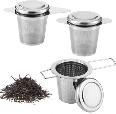 3er Set Edelstahl Teesieb 11cm Feinmaschig Faltbar Deckel Tasse Filter