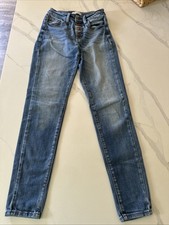 Kancan 24 Skinny Jeans Distressed Medium Wash Mid Rise