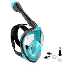 Jwintee Full Face Snorkel Mask 180  Panoramic View Anti-Fog Anti-Leak w/ Camera