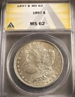 1897 MORGAN SILVER DOLLAR ** ANACS MS-62 **  PROBLEM FREE COIN  (7845)