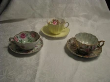 Vintage Six Piece Bone China Tea Cups & Saucers England