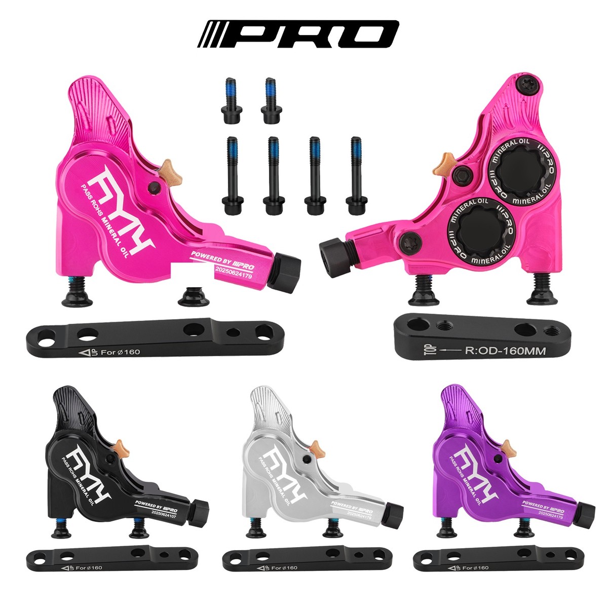 IIIPRO Road Bike Hydraulic Brake Calipers 4-Piston Flat Mount