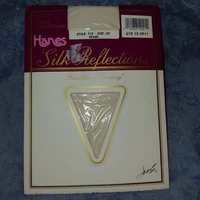 NOS Vintage Hanes Silk Reflections Pantyhose - Style 715 - Pearl - Size CD