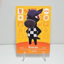 Animal Crossing Amiibo Roscoe Card Series 1 Black Horse 78 Authentic Rock Goth