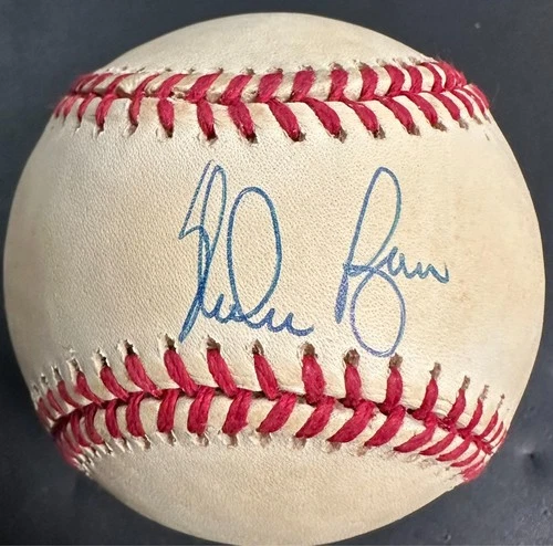 Nolan Ryan Autographed Bobby Brown American League Baseball BAS HOF