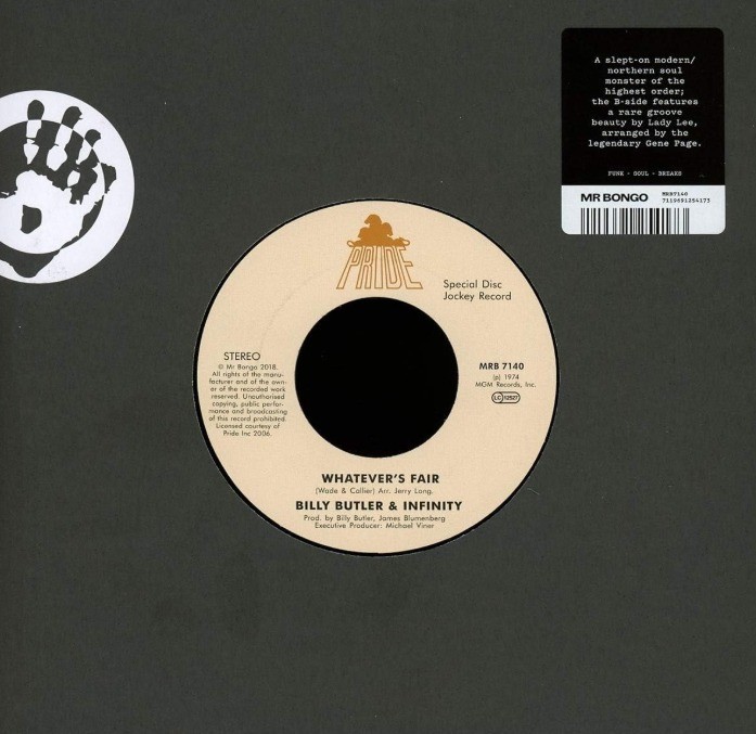 Billy Butler & Infinity / Lady Lee – Whatever's Fair / Simple Things 7" Vinyl