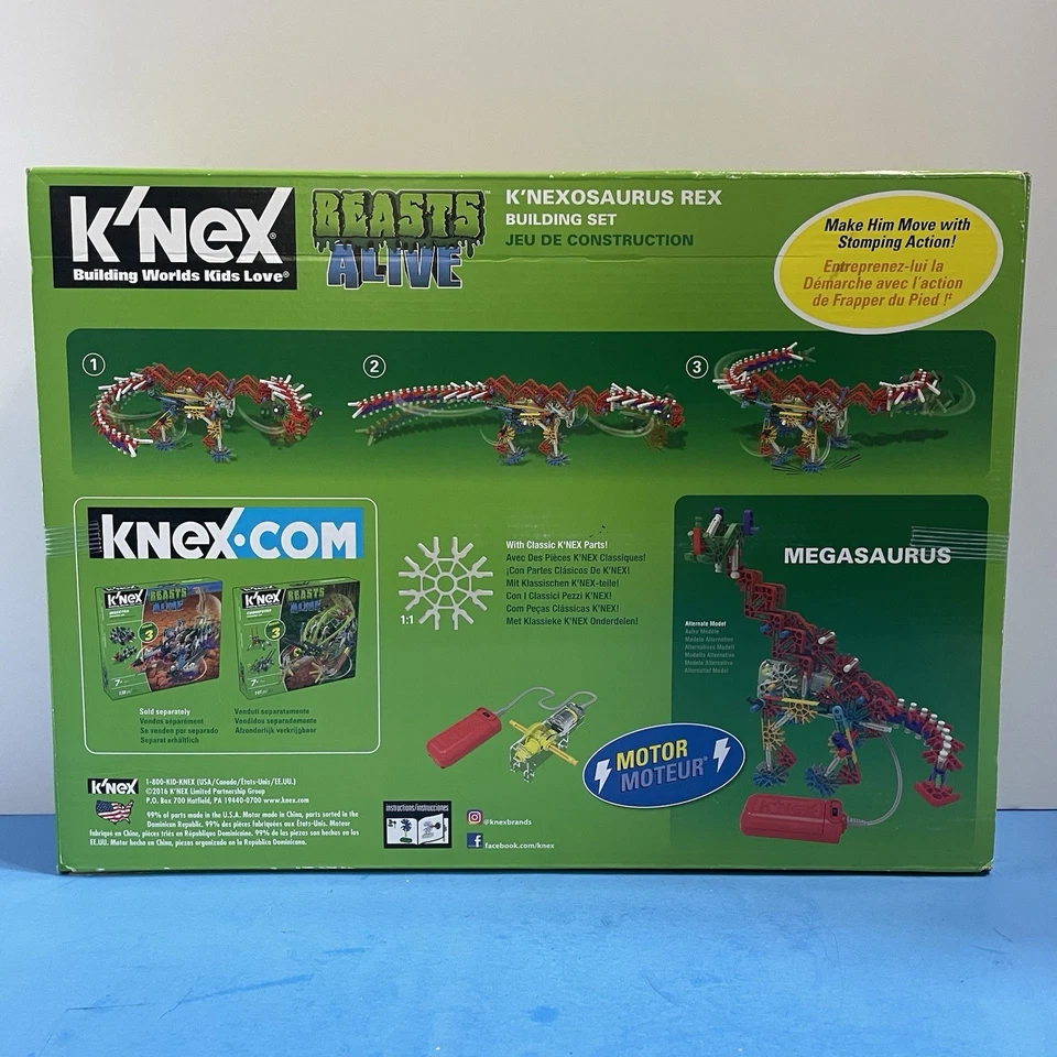 K’Nex Beasts Alive K’Nexosaurus Rex Building Set Motorized Building Toy New Box - Image 2 of 4