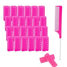 24PCS Small Plastic Hair Curlers Rollers Set, 0.8in/2cm, Heatless Grip Hair R...