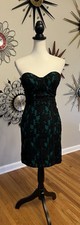 Guess 2 NWT Emerald Green Strapless Lace Corset Short Dress Convertible