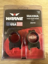 Warne Maxima Steel Fixed Ring 1" Medium Matte Scope Rings 201M - NEW