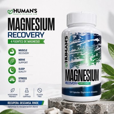 Humans Magnesium Recovery 120 Capsules | Sleep Support | 4 Magnesium Blend