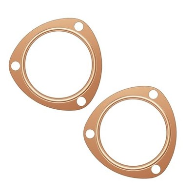 2 Pcs Exhaust Header Gasket Set, Copper Collector Flange Seal for Automotive