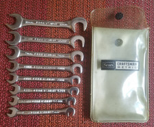 Vintage -v- Series Craftsman Metric Ignition 8 Pc Open End Wrench Set 4308 Usa