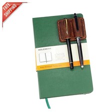 Hand-Stitched Leather Pen and Pencil Holder Clip for Journals - Brown Elegance