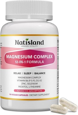 12 in 1 Magnesium Complex for Women   1000mg Magnesium Complex with D3K2, B6