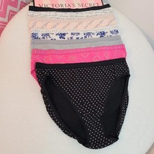 Lot Of 6 Victoria's Secret Signature Cotton High Leg Brief Panties Size M