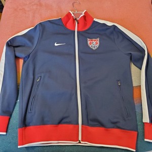 USA Soccer Nike Training Jacket L Red White Blue 2 World Cup Futball Win Support