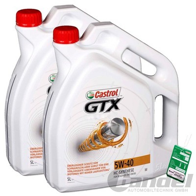 2x5L CASTROL GTX 5W-40 A3/B3 ÖL passend für VW 502/505.00 BMW LL-01 229.3 RN0710