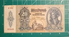 Hungary 20 Pengo 1941 P-109 WWII